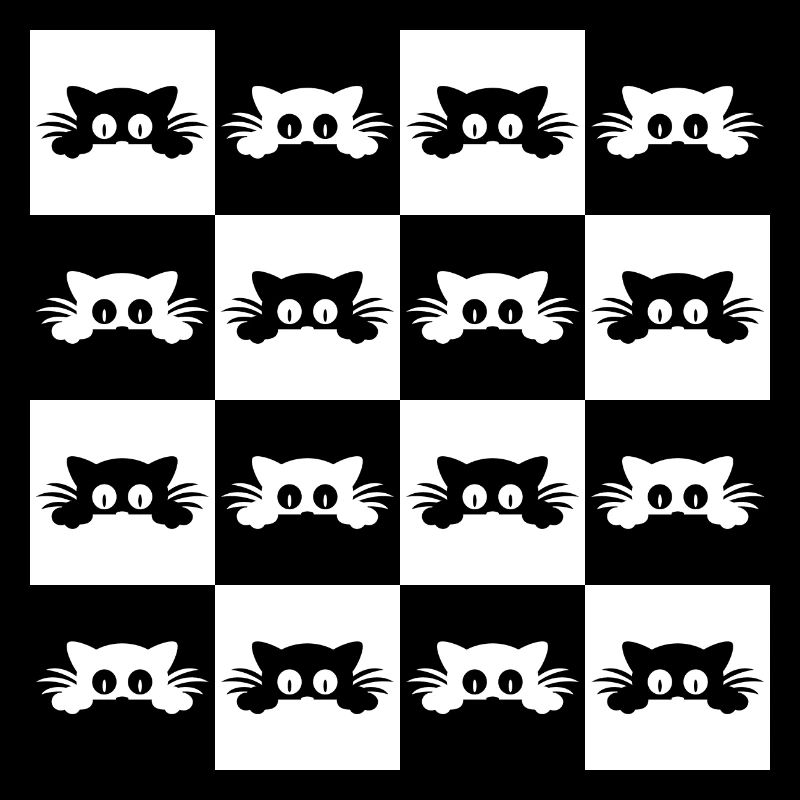 Cute Cat Checkerboard for Cat Owner