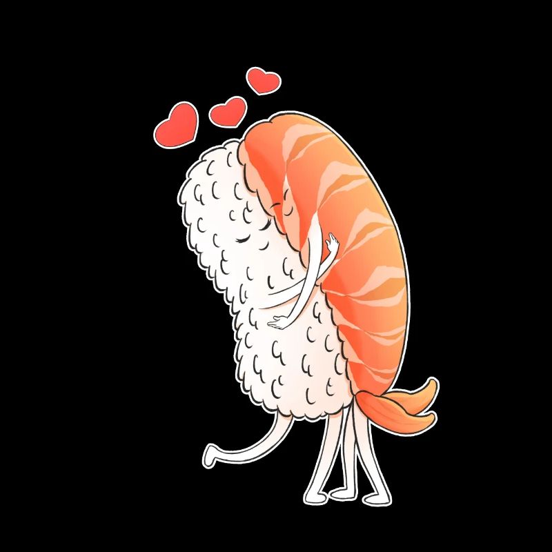 Romantische Sushi-Umarmung