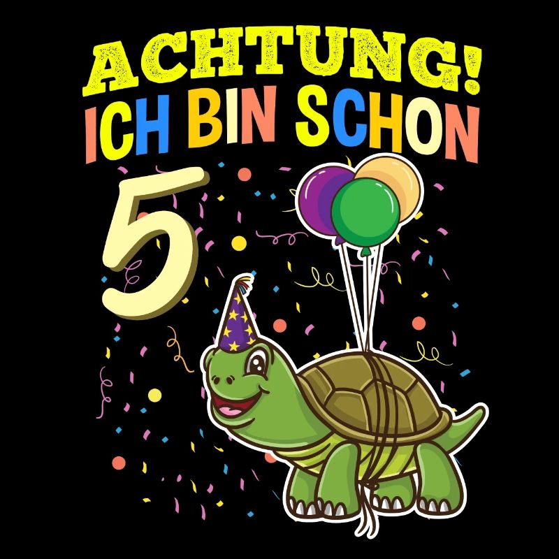 Achtung Ich Bin Schon 5 Geburtstag Schildkröte