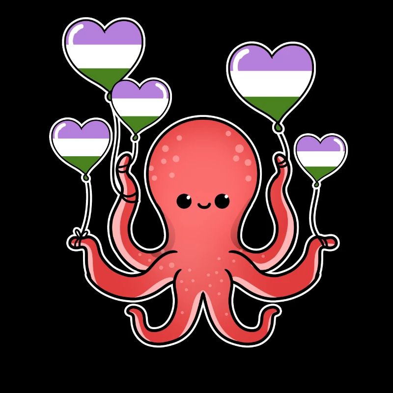 Octopus Balloon Genderqueer Pride