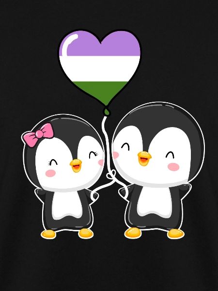 Genderqueer Pride Pinguin-Paar