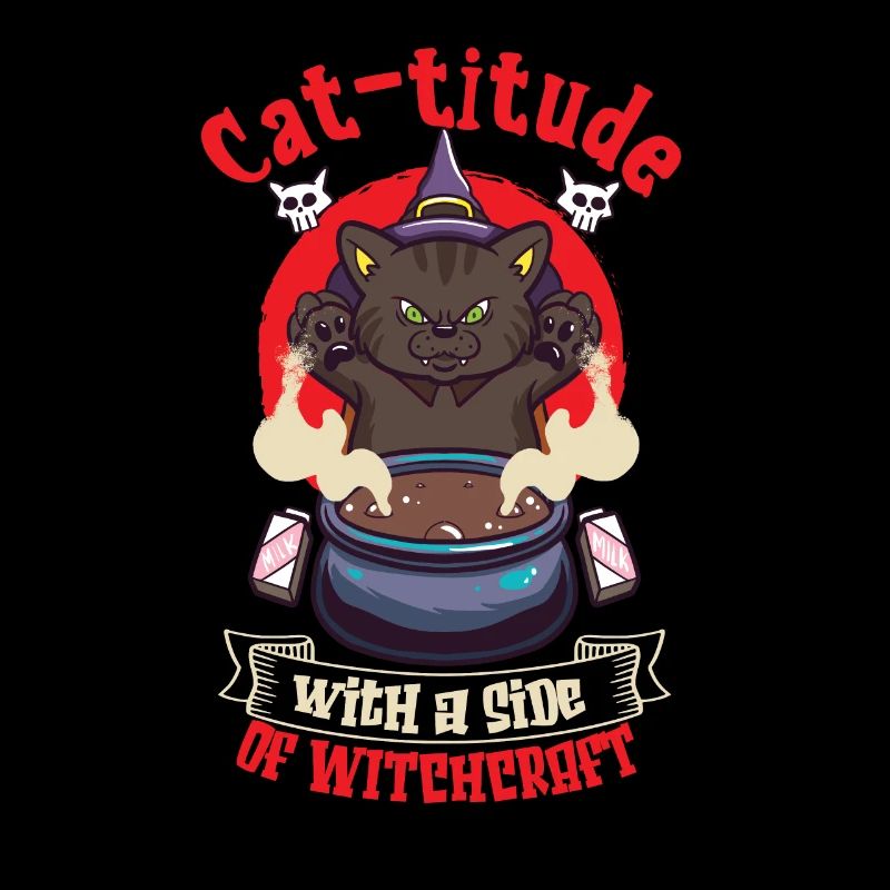 Cat Witch Occult Gothic Dark Satanic