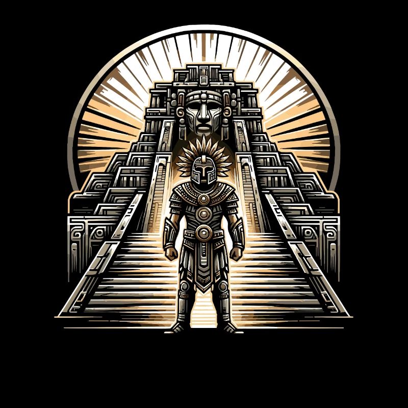 Aztec warrior with traditional
