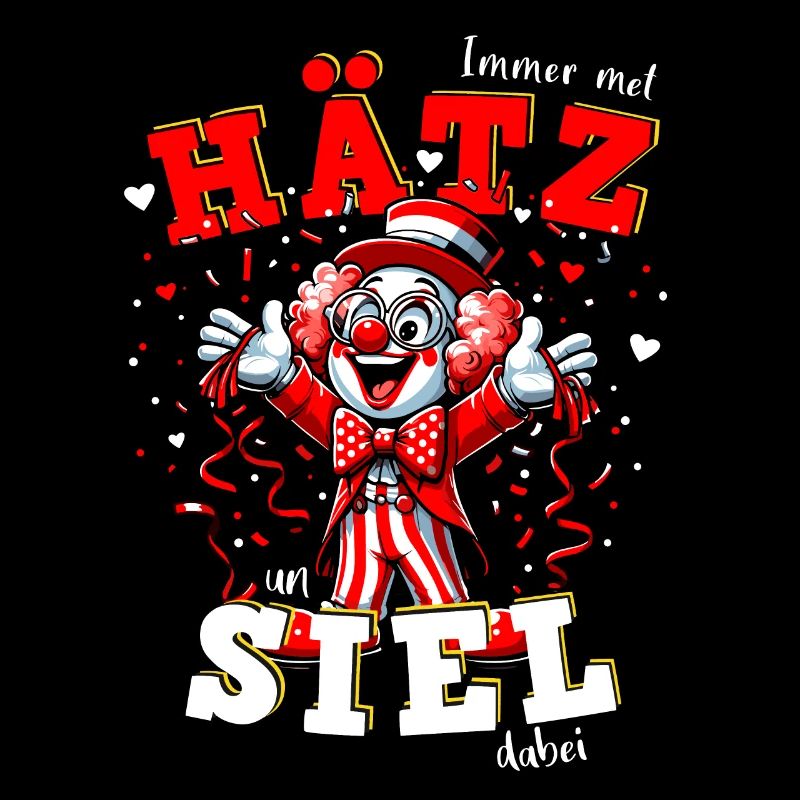 Eifler Karneval Clown Alaaf Herz Seele Konfetti
