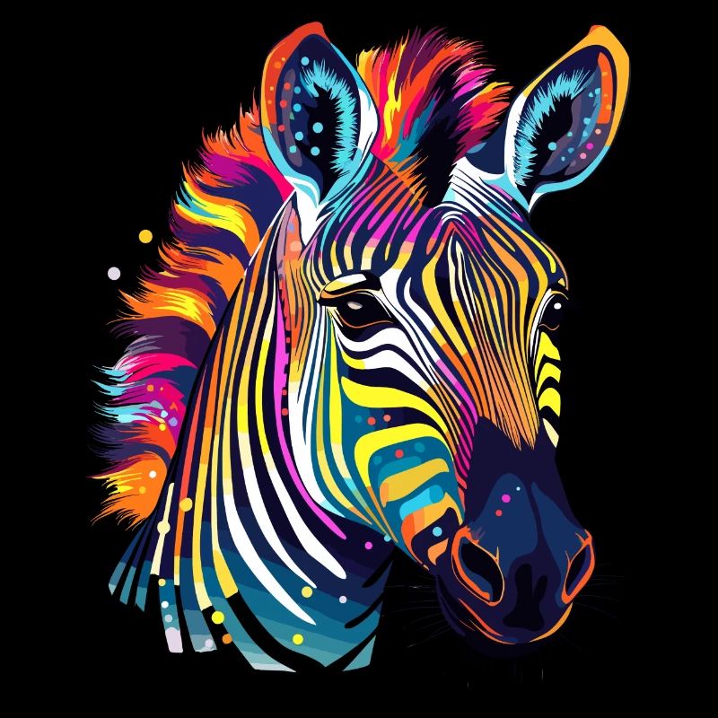 Buntes Zebra Farbkleckse Farbspritzer