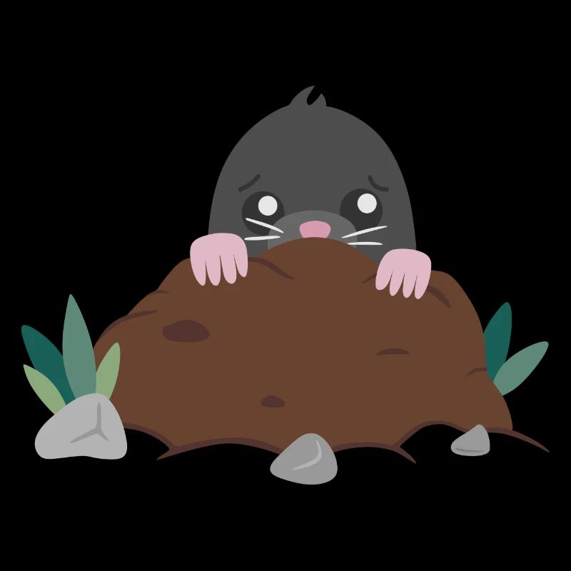 Mole anxieux regarde par molehill