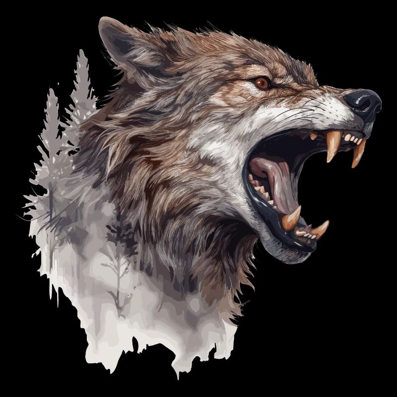 Wolf Wolf Head Scratch Marks Claws Wild Forest Hunter