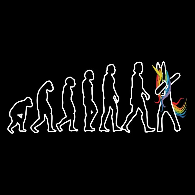 Evolution Einhorn dabbend
