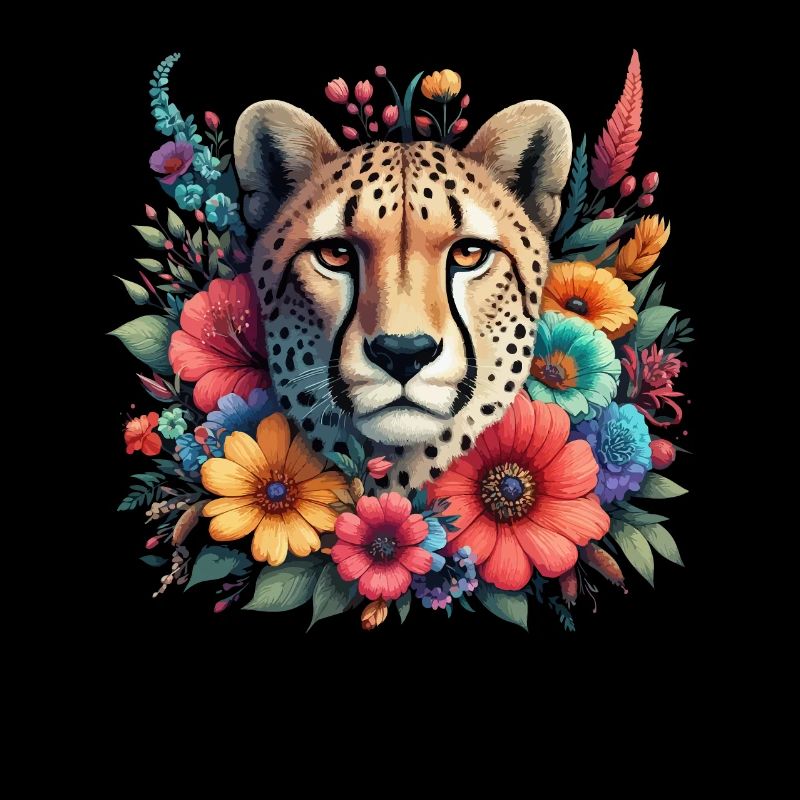 Cheetah Gepard Blumen