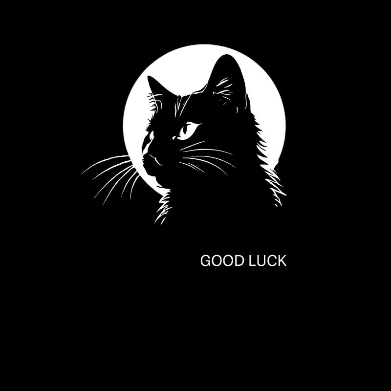 Bonne chance, chat noir, superstition, chance, malheur