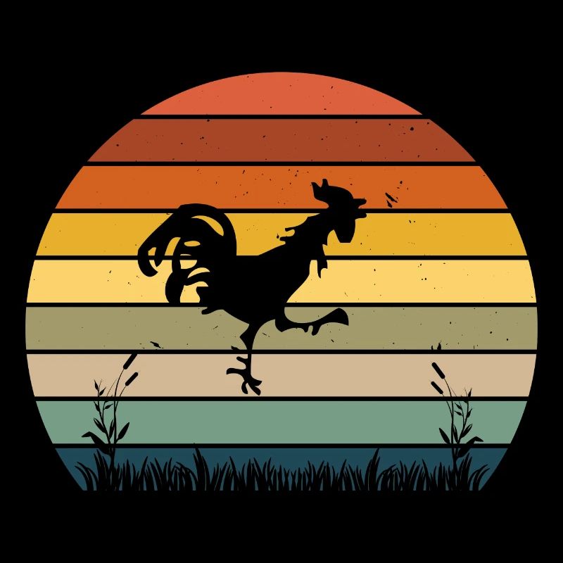 Vintage Huhn Retro-Hahn Geschenk