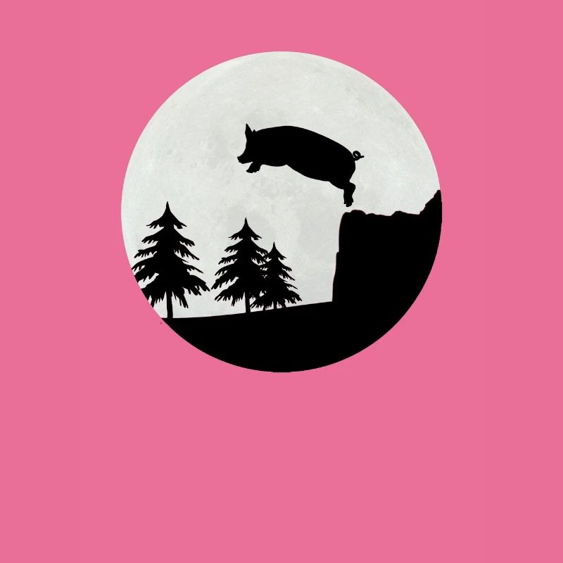 Saut de cochon devant la lune