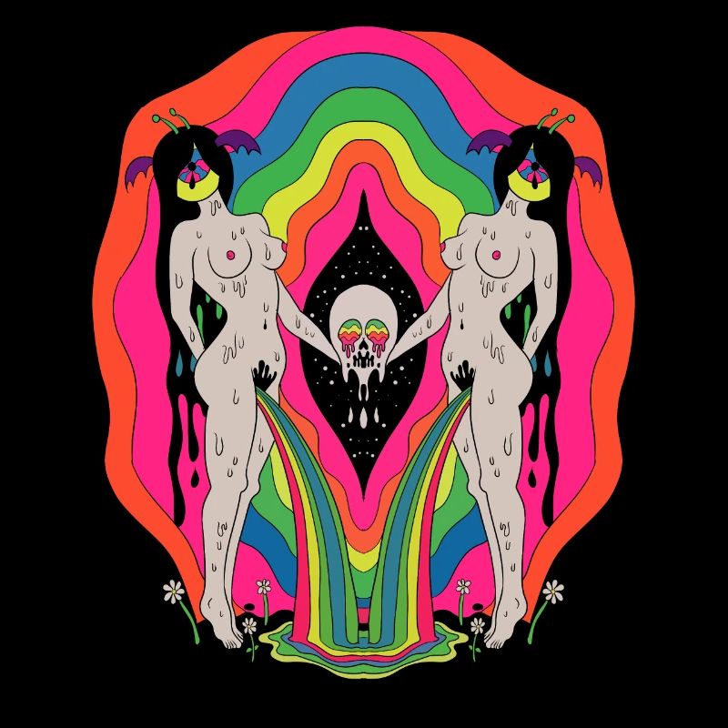 Cadeau psychédélique de festival coloré de hippie trippy