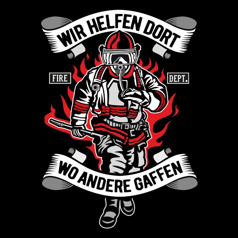 Un corps de pompiers aide les autres où le cadeau est visible