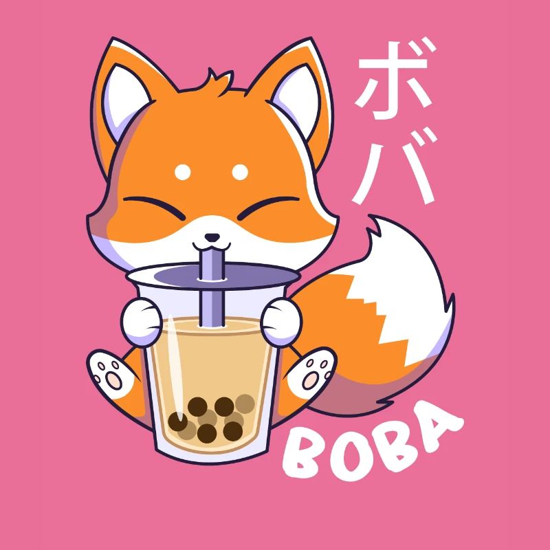 Fox - Cute Fox - Fluffy Fox - Boba Fox - Fox Lover