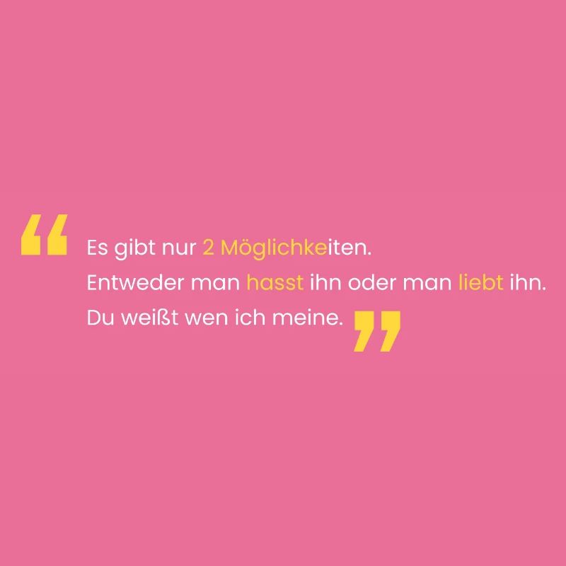 Liebe ihn oder Hasse ihn