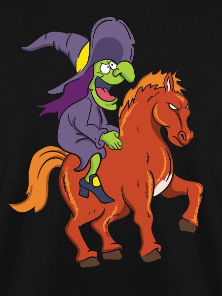 Halloween Hexe mit Pferd