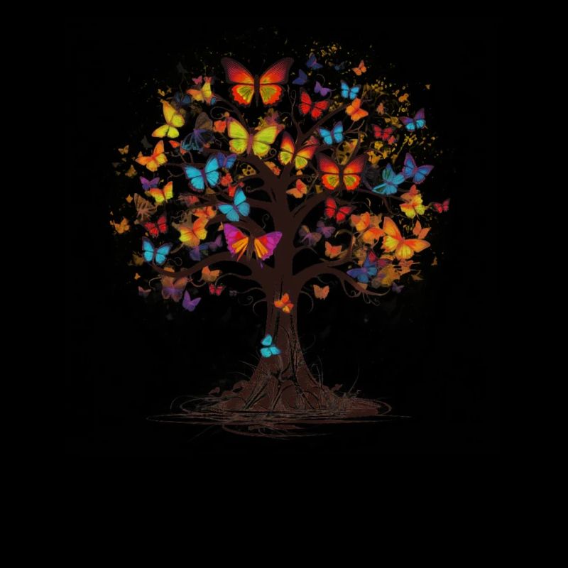 Schmetterlingsbaum Bunte Schmetterlinge Fliegen