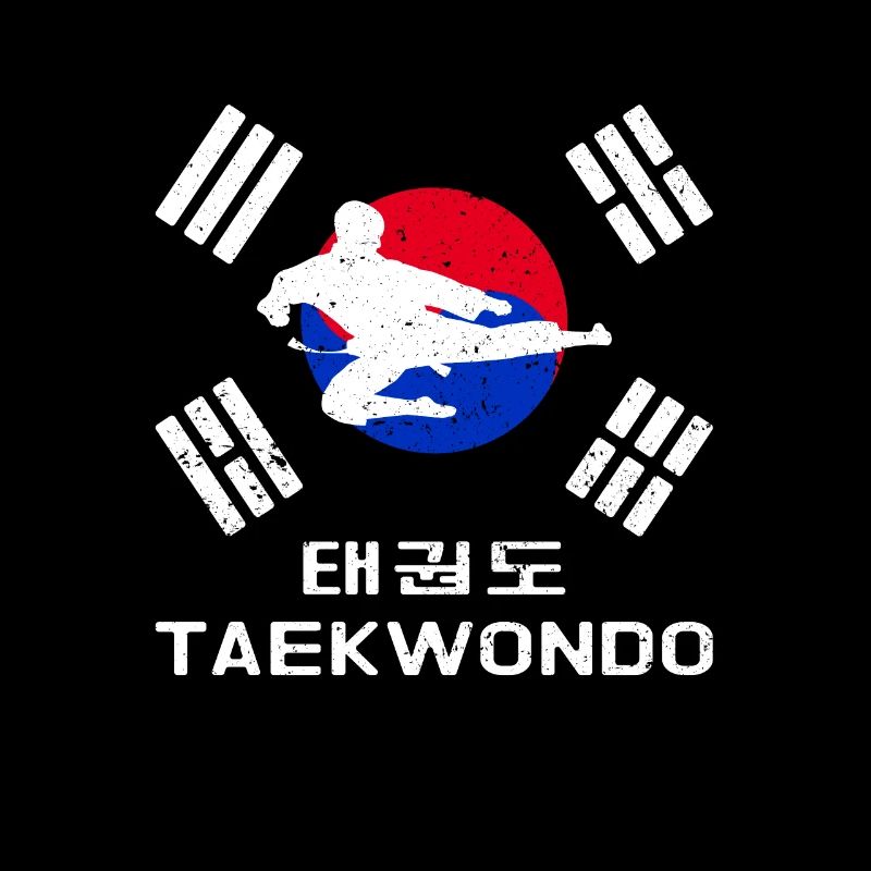 Taekwondo with Korea flag and writing