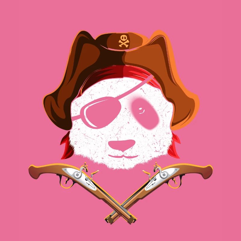 Pirate panda panda bear with eye patch