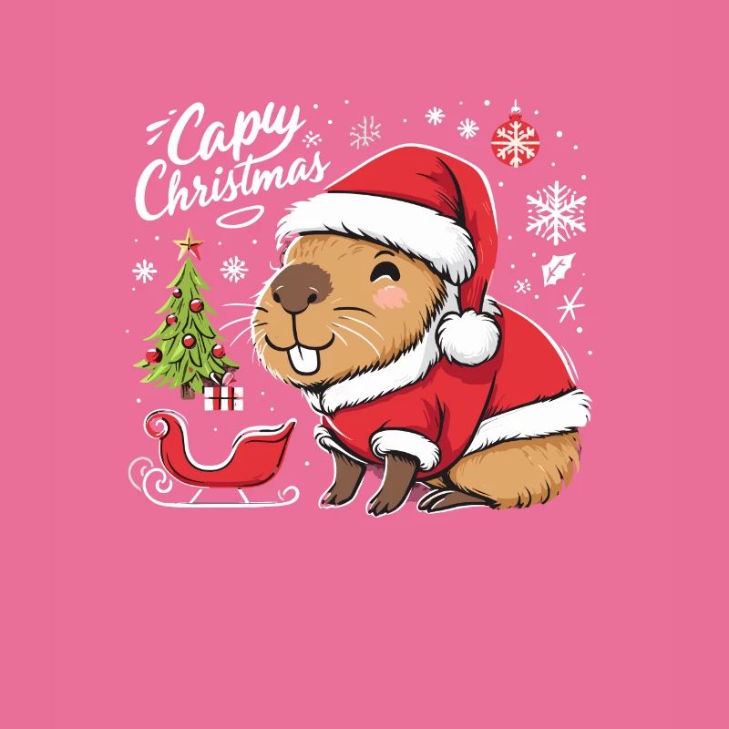 Capybara Weihnachtsbaum Weihnachtsmann