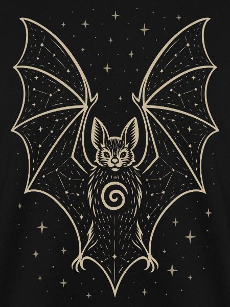 Fledermaus mit Sternenhimmel - Samhain Halloween