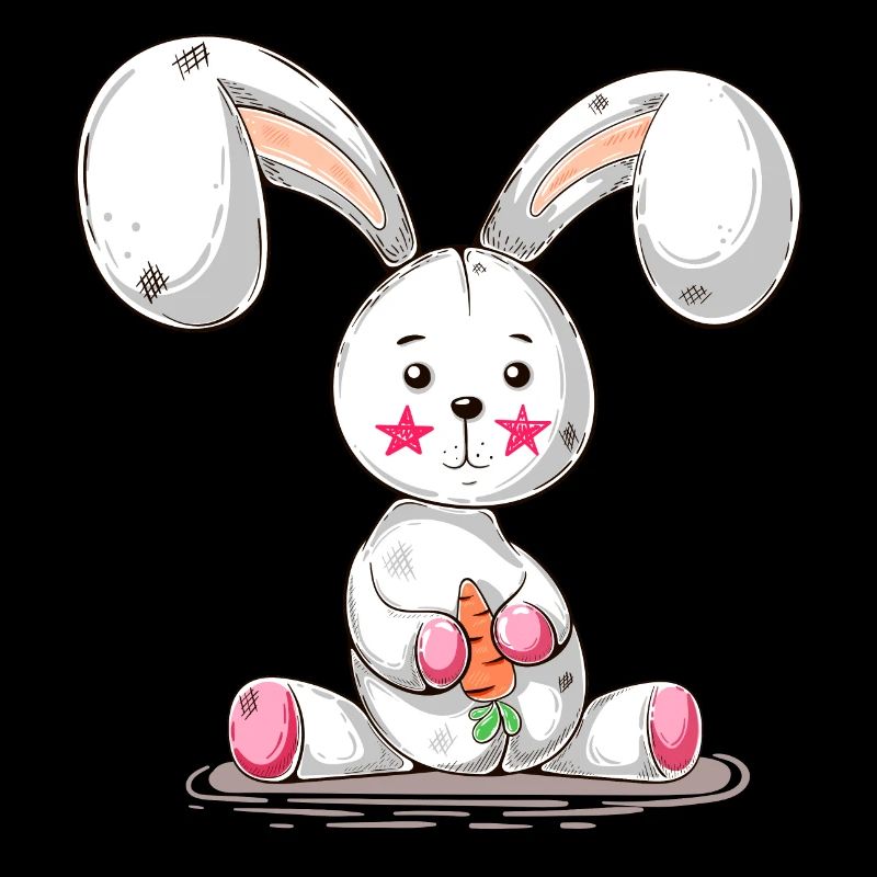 Cute Rabbit Cartoon Happy Easter Gift