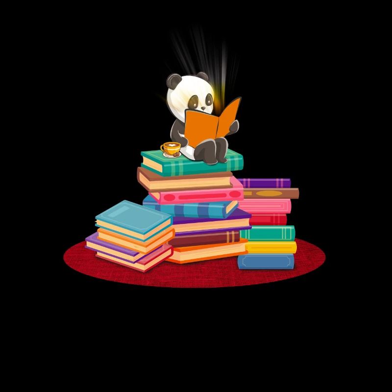 Kawaii Panda Bücher Tee Pandas Buch Geschenk