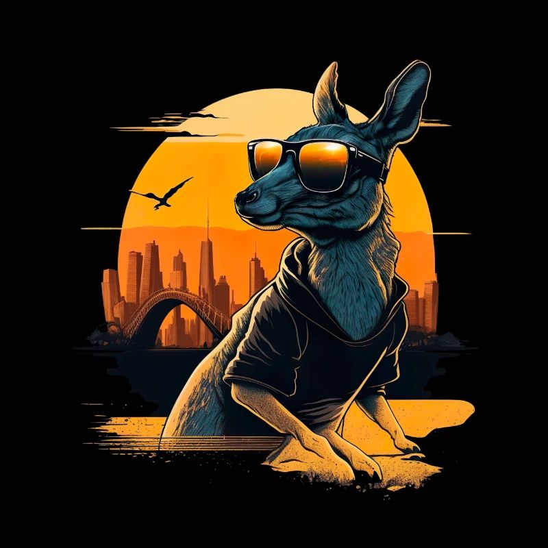 Cool kangaroo with sunglasses