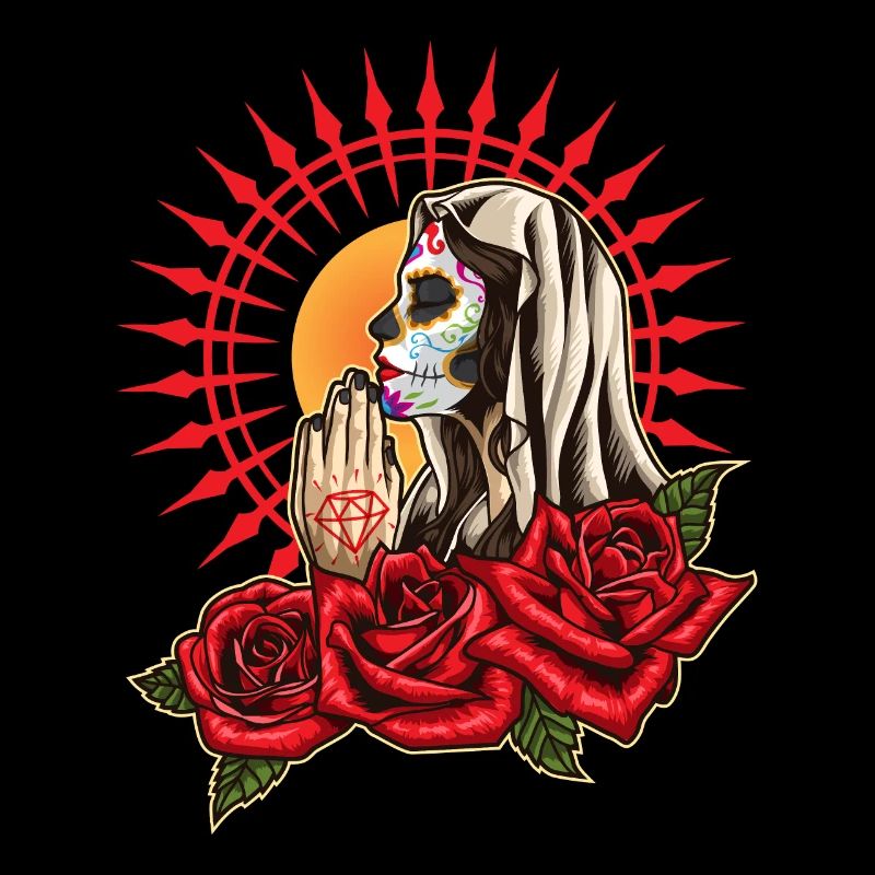Praying Santa Muerte - La Calavera Catrina