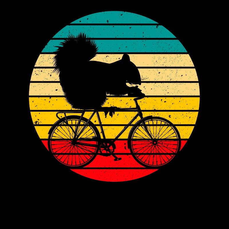 Lustiges Radfahrendes Eichhörnchen Retro Radfahren