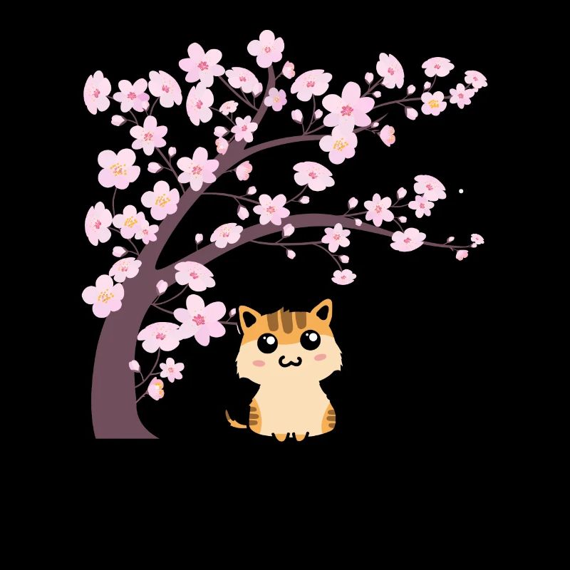 Cherry Blossom Cat Japanese Kitten Sakura