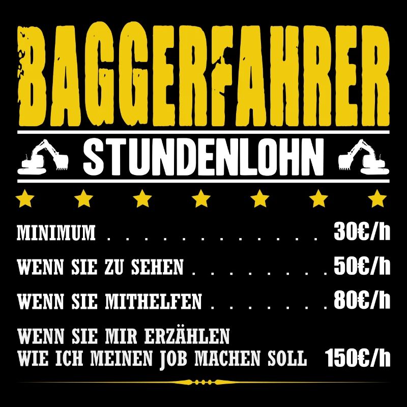 Baggerfahrer Stundenlohn Tiefbau Erdbau Bagger