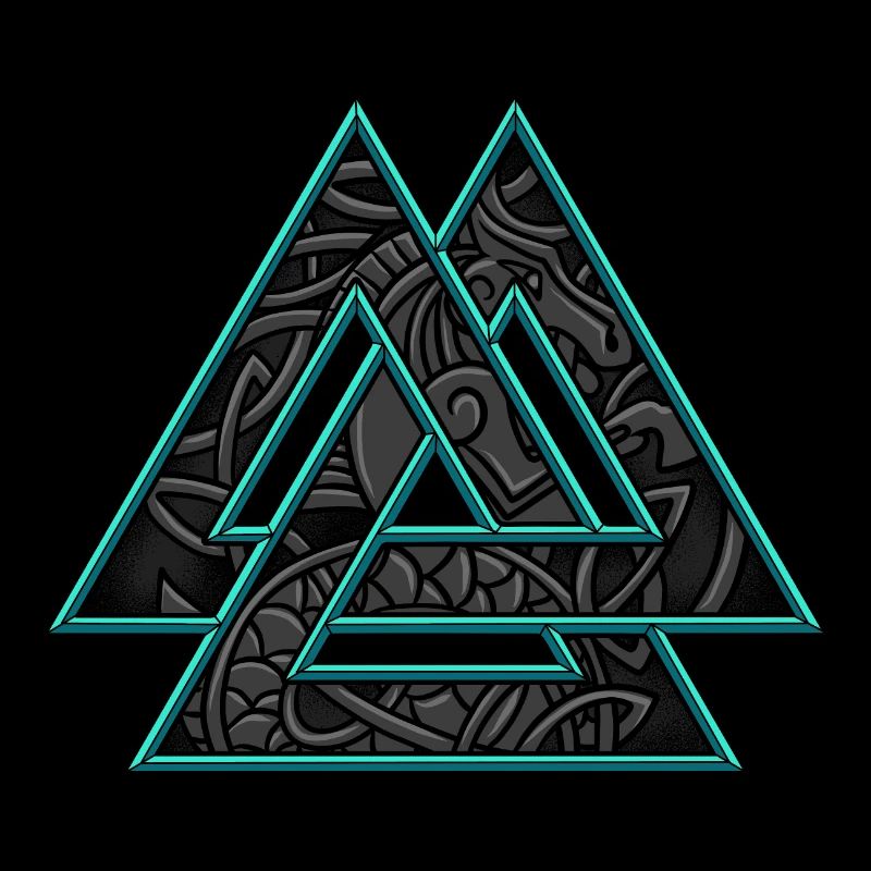 Valknut avec le symbole viking Jormungandr