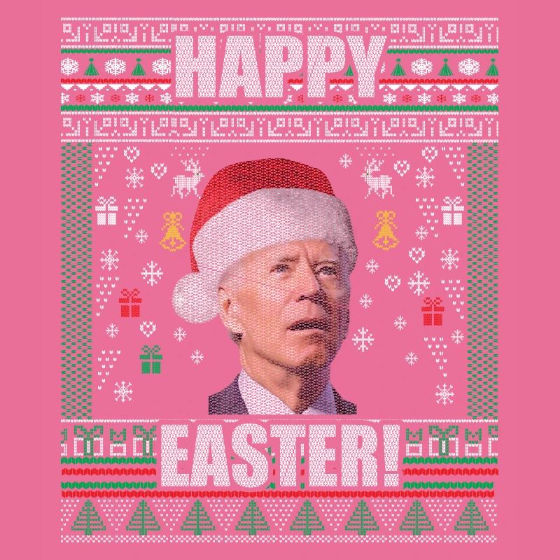 Drôle Biden Pull de Noël moche Joyeuses Pâques