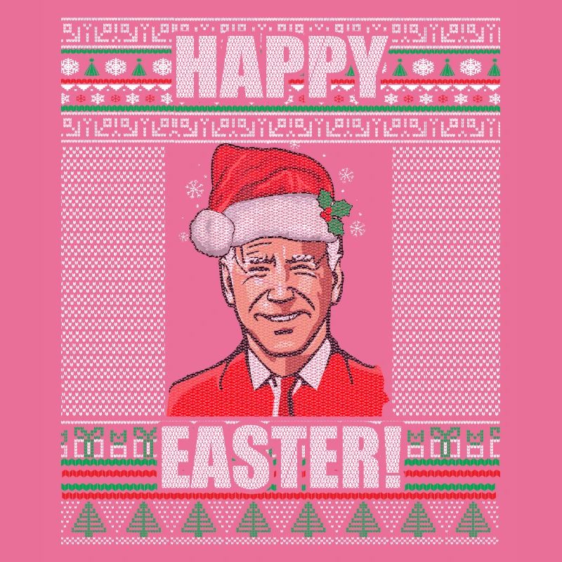 Drôle Biden Pull de Noël moche Joyeuses Pâques