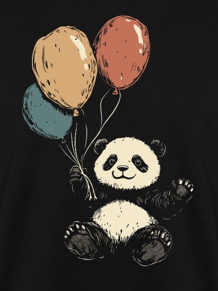 Süßer Panda mit Luftballons