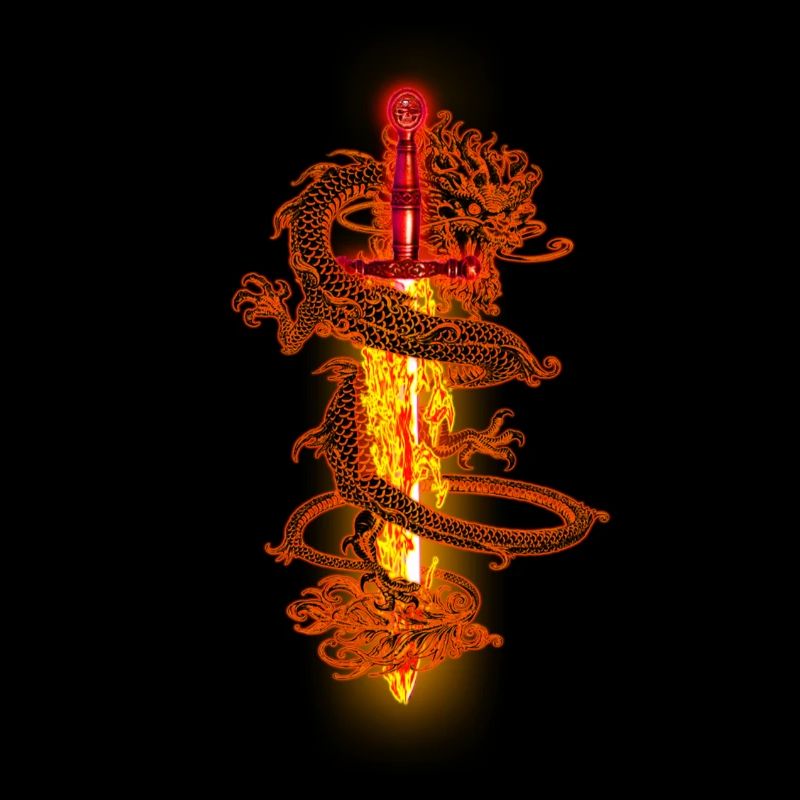 DRACHE , SCHWERT, FEUER, DRAGON