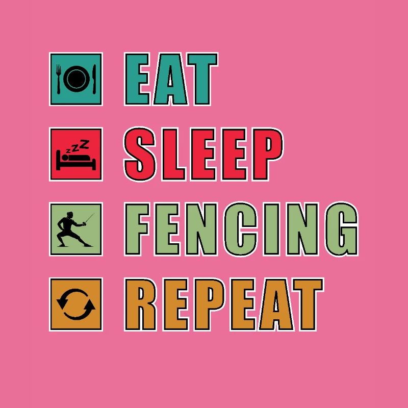 Escrime Manger Dormir Répéter Épée de combat Épées