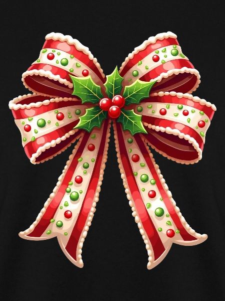 Weihnachtsgeschenk mit Zuckerrohrschleife