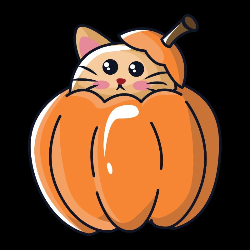 Chat dans la citrouille pour Halloween