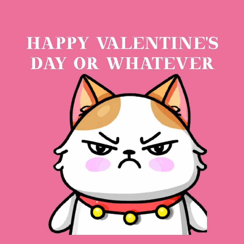 Genervte Katze Valentinstag Geschenkidee lustig