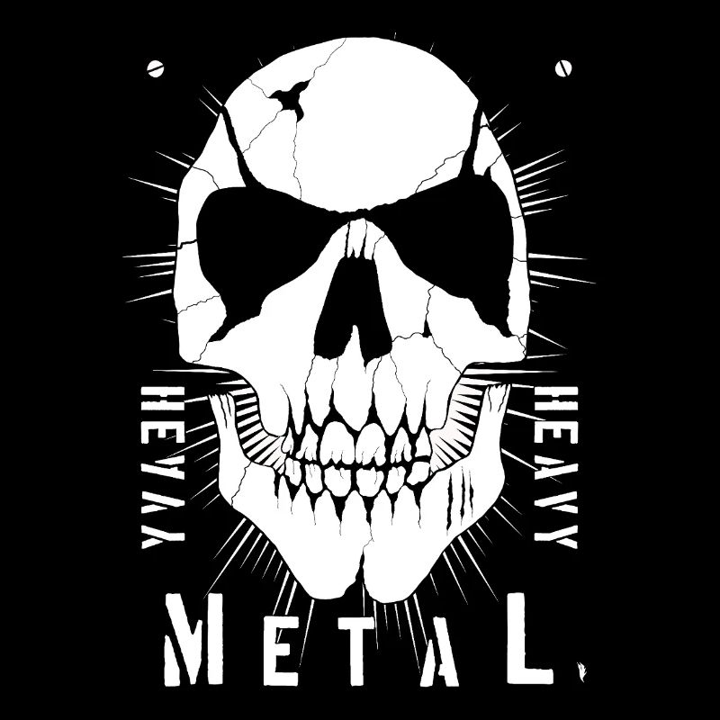 Metallschädel mit Rissen