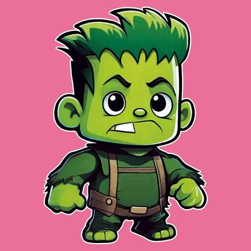 Monstre vert mignon