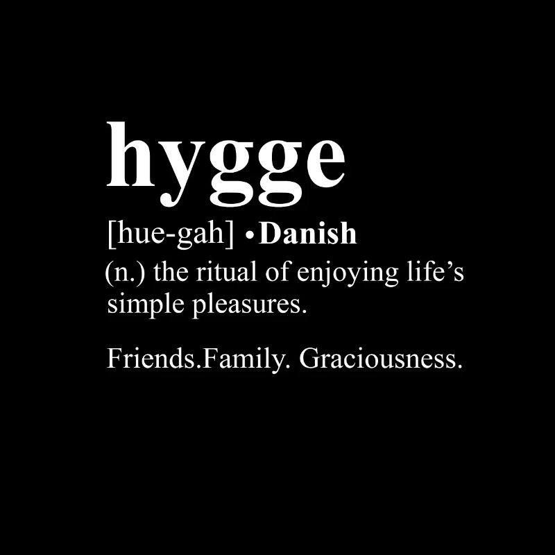 Hygge genieße das Leben