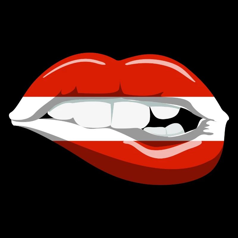 Austria Flag Lips Austria Mouth Vienna Alps