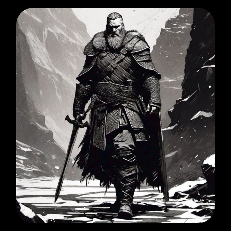 Stolzer Wikinger Krieger Germane mit Schwert