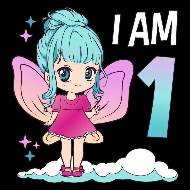 1. Geburtstag Fee Mädchen 1 Jahr alt Kawaii
