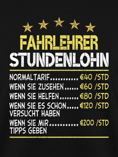Fahrlehrer Stundensatz Stundenlohn