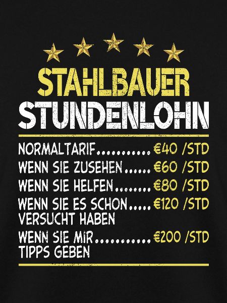 Stahlbauer Stundensatz Stundenlohn